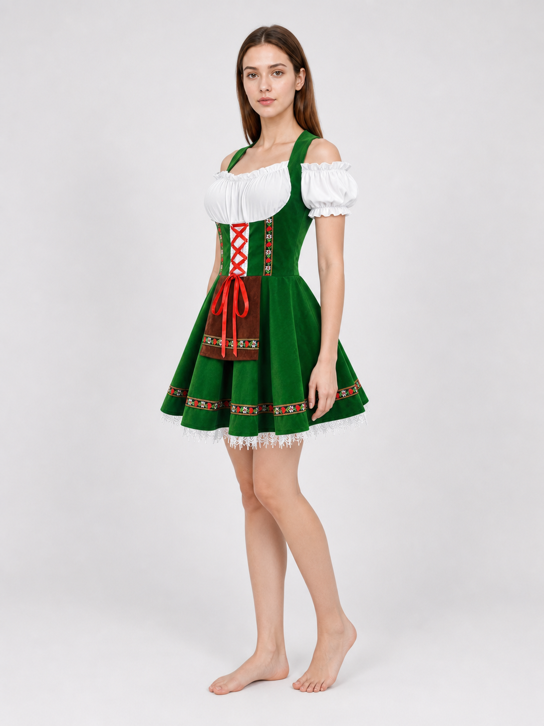 Carnival Dress in an Ethnic Style with Ribbons