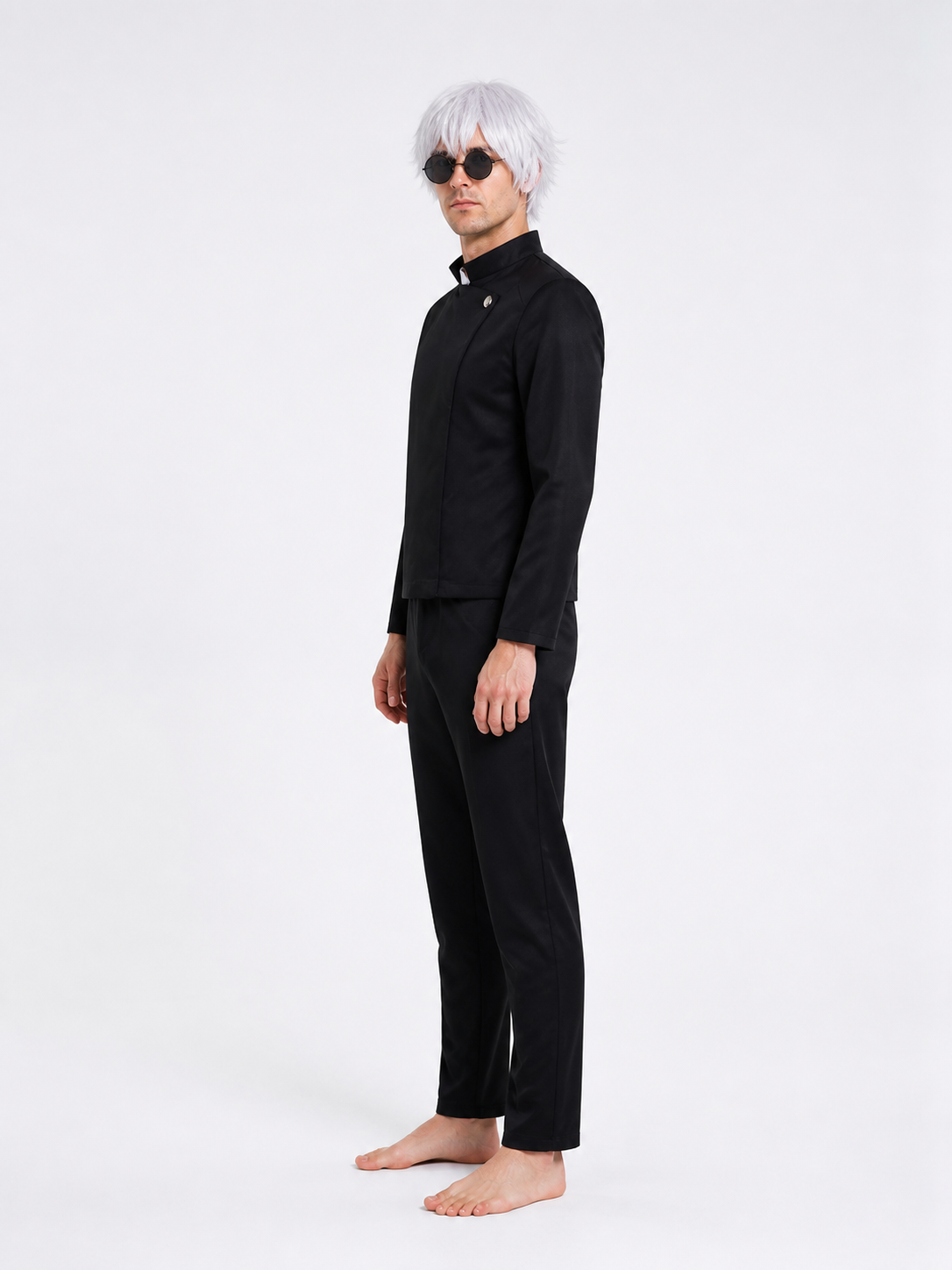 Satoru Gojo Cosplay Costume with Wig and Glasses, S-XXXL side view