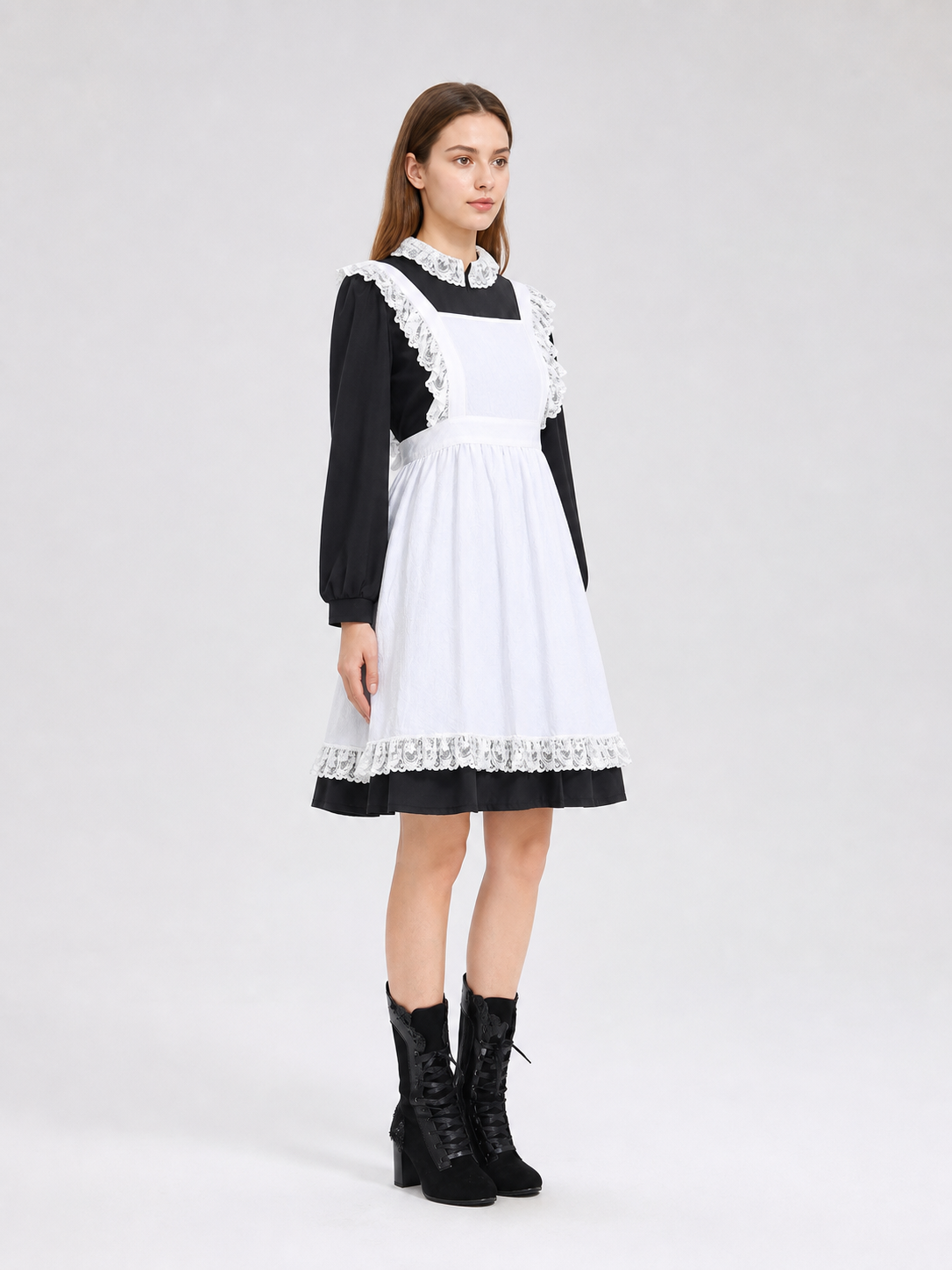 Vintage-Style Maid Costume with Apron