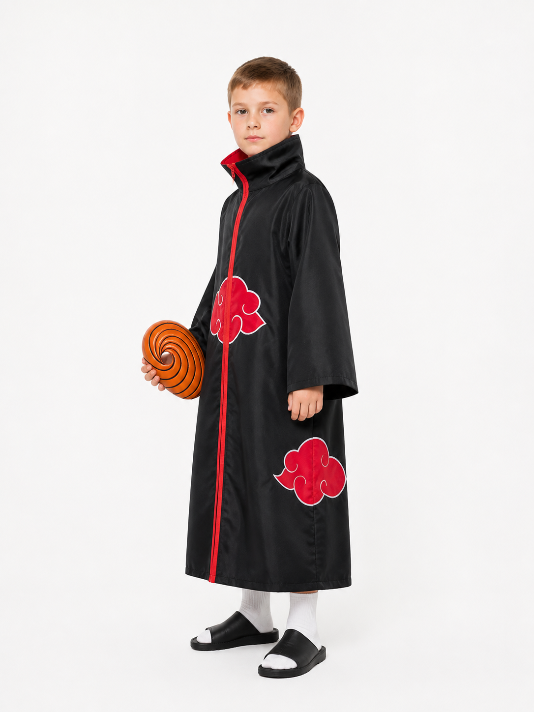 Tobi Akatsuki Costume with Mask and Cloak side view