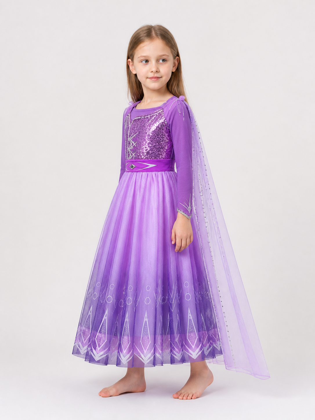 Snow Queen Costume Dress for Halloween and Cosplay side view