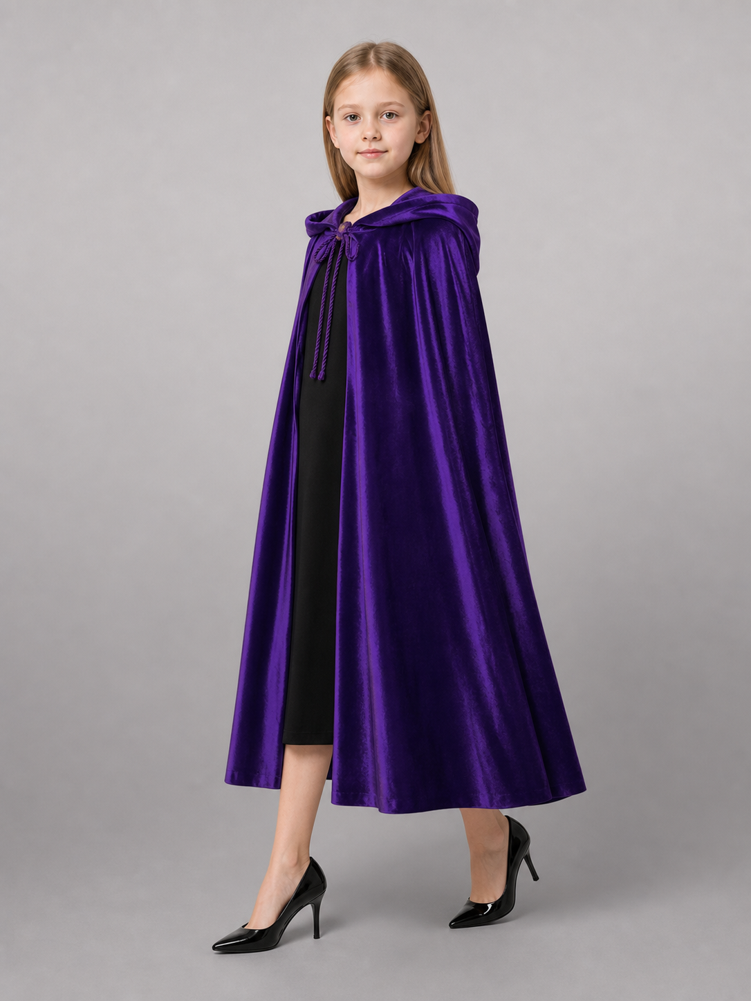 Purple Hooded Carnival Cape