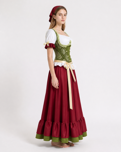 Retro-Style Corset and Lace Costume side view