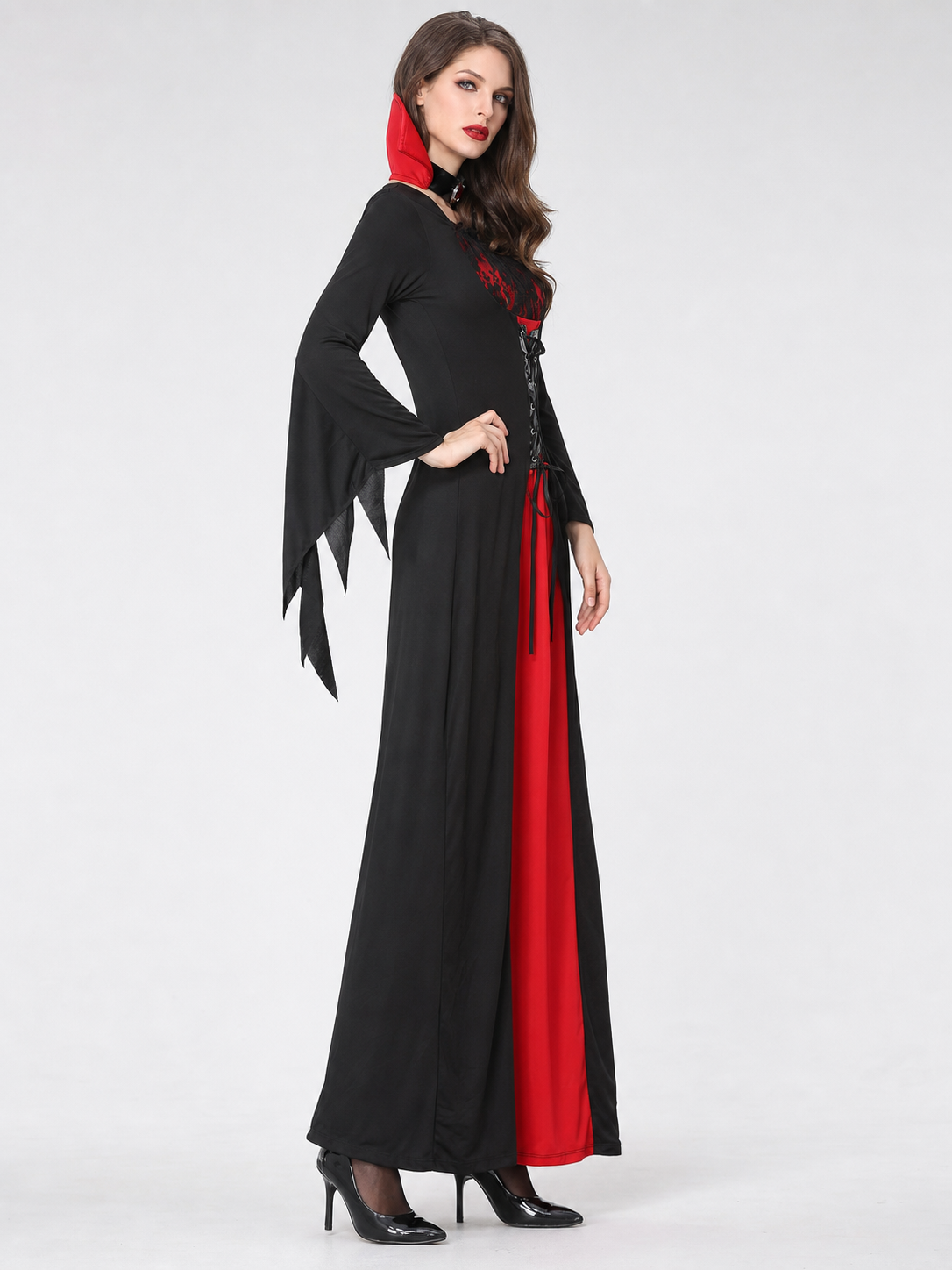 Carnival Cosplay Dress with Red and Black Details