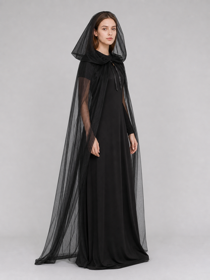 Gothic hooded costume dress for Halloween side view 2