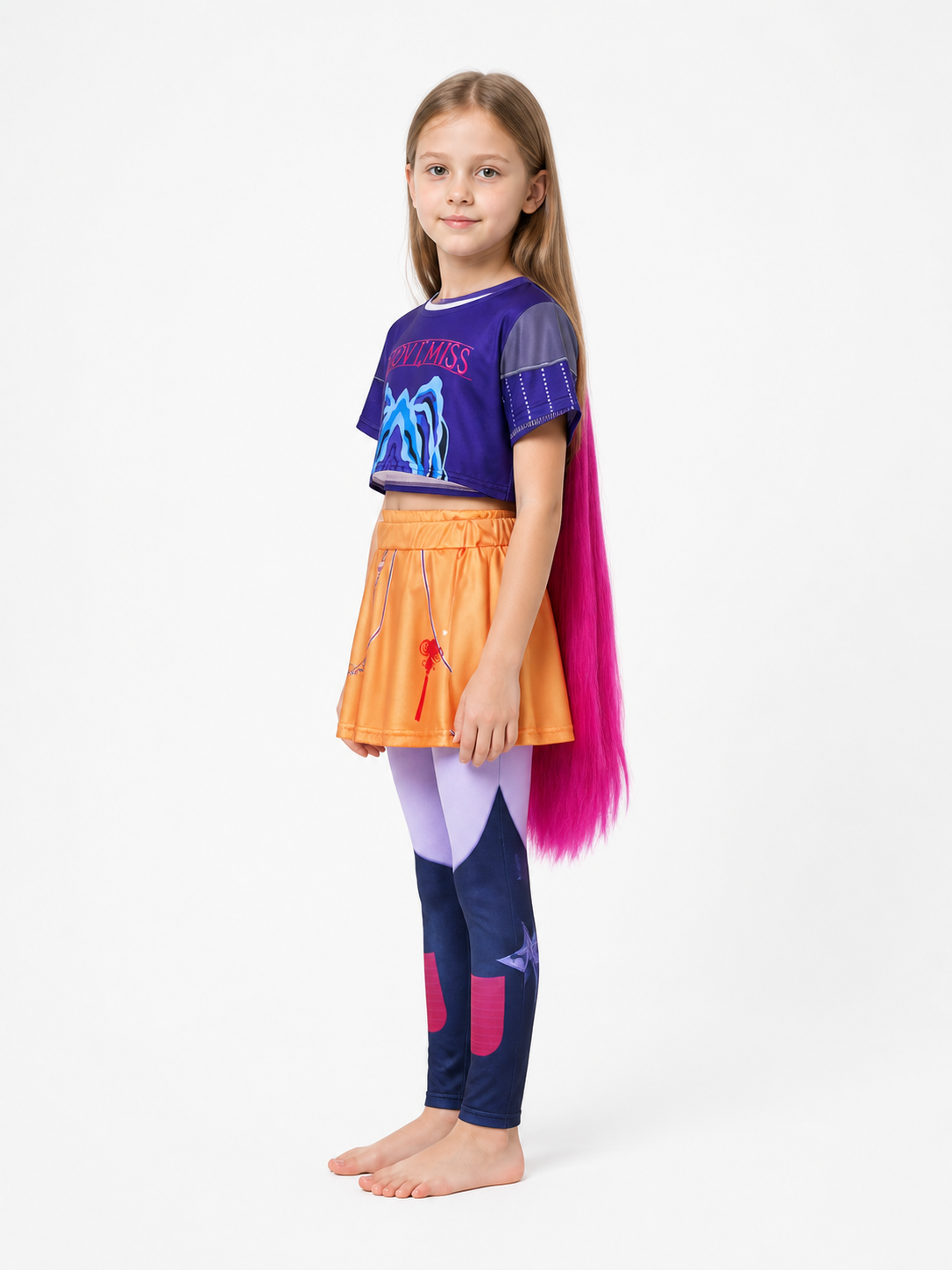 Mira Halloween Costume with Wig and Skirt side view
