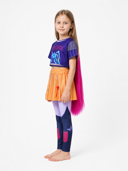 Mira Halloween Costume with Wig and Skirt side view