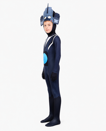 Skibidi Toilet TV Man Jumpsuit, Blue and White
