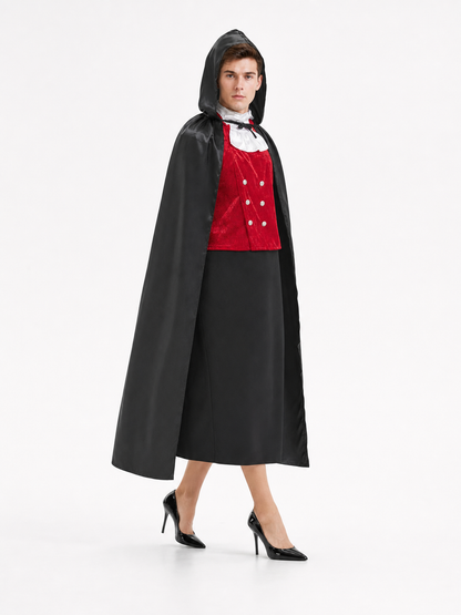 Black carnival hooded cloak for cosplay