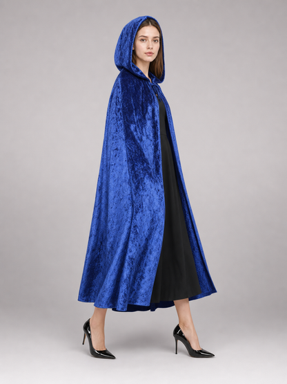 Blue hooded costume cloak for cosplay