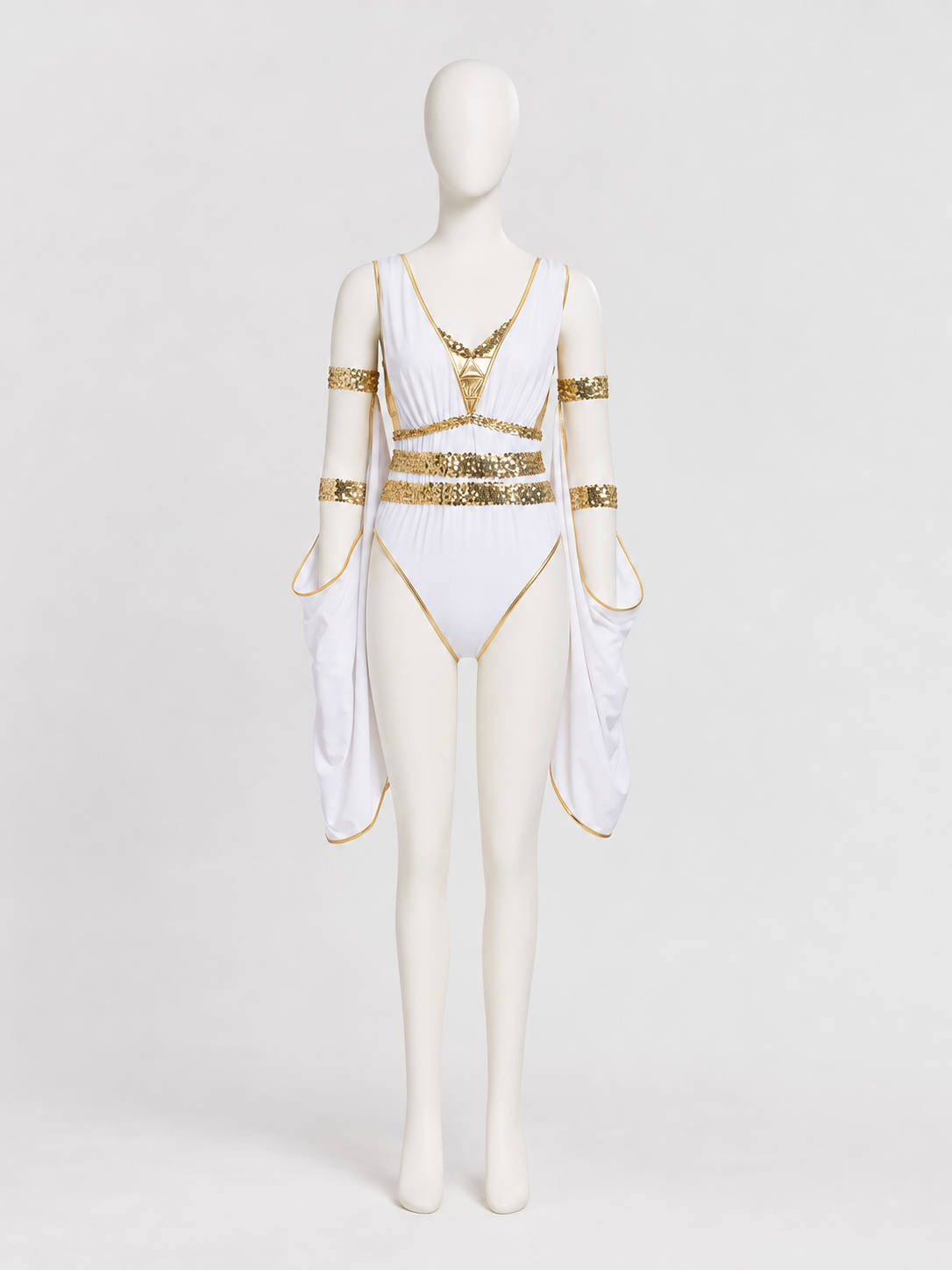 White and Gold Carnival Costume Jumpsuit