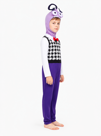 Inside Out 2 Jumpsuit Costume with Purple Head and Butterfly side view