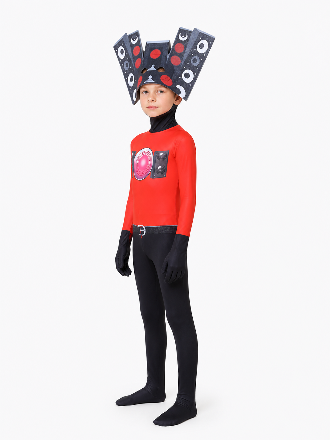 TV Man Jumpsuit with Speakers from Skibidi Toilet side view