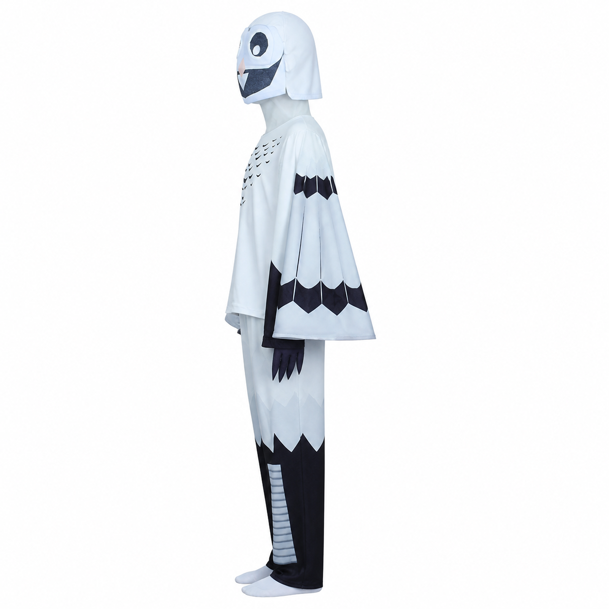 Children's owl costume with wings and mask side view