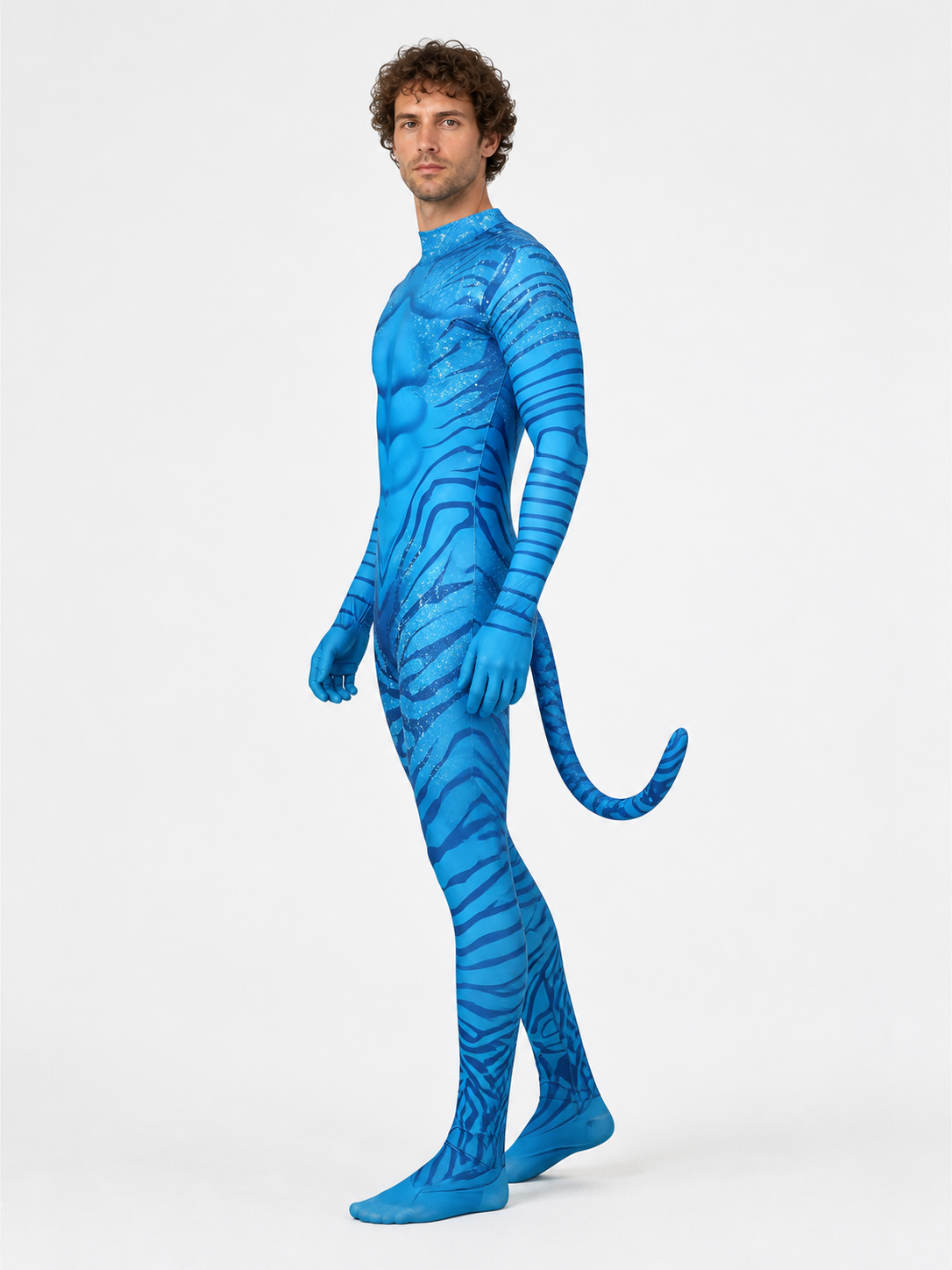 Avatar Cosplay Jumpsuit with Tail side view
