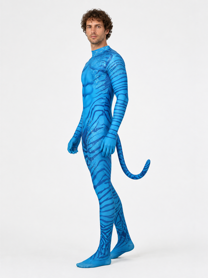 Avatar Cosplay Jumpsuit with Tail side view
