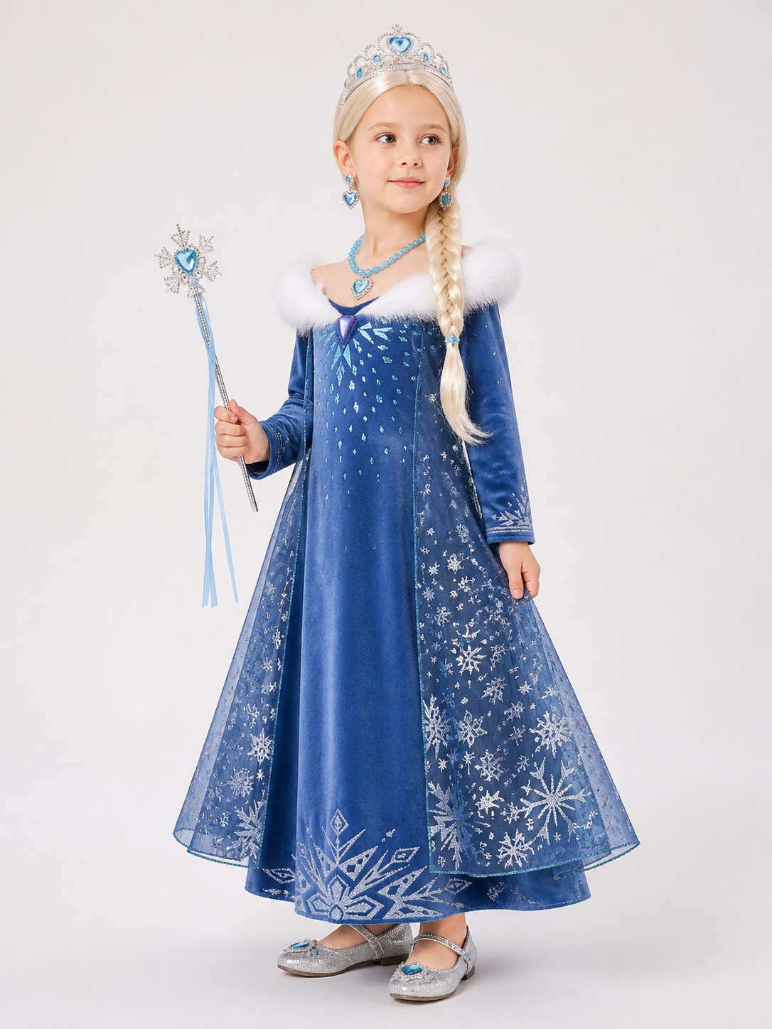 Snow Queen Carnival Costume for Halloween and Cosplay side view