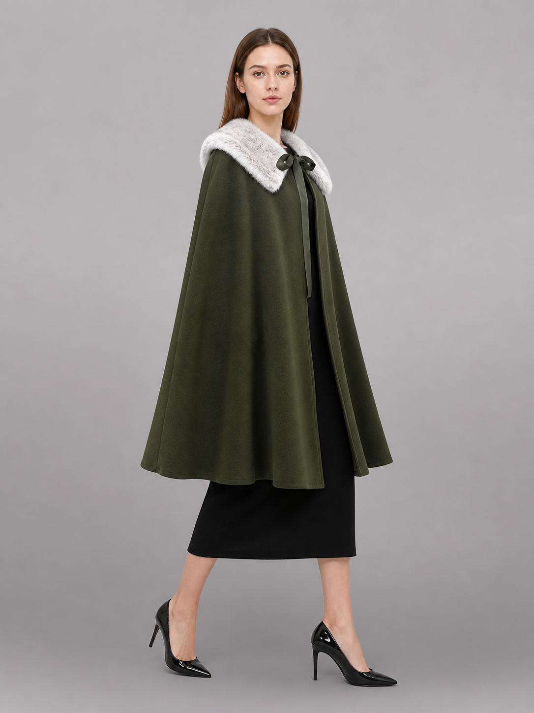 Dark Green Hooded Carnival Cloak