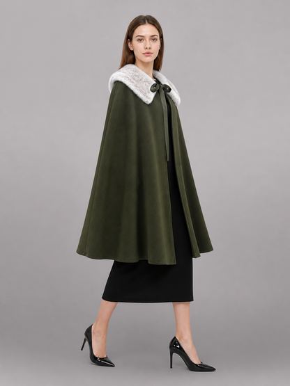 Dark Green Hooded Carnival Cloak