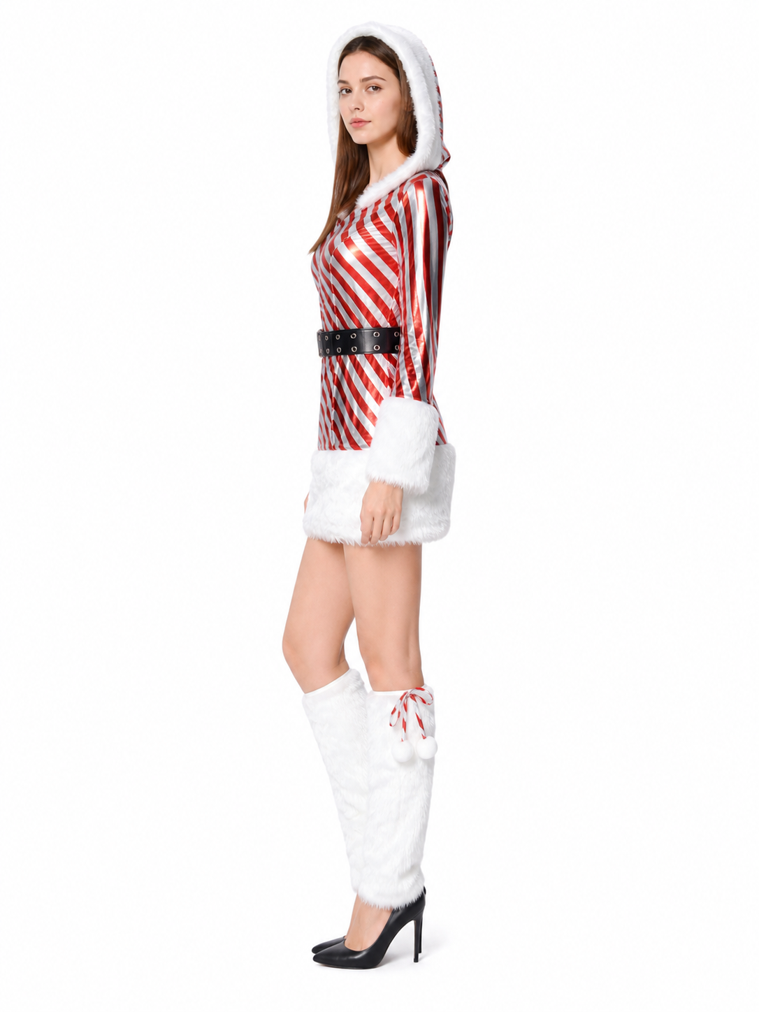 New Year's Striped Hooded Carnival Costume