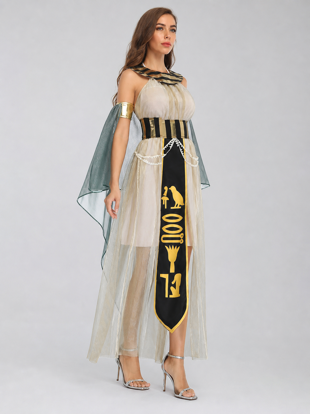 Egyptian Costume with Cape, Belt, and Arm Cuffs