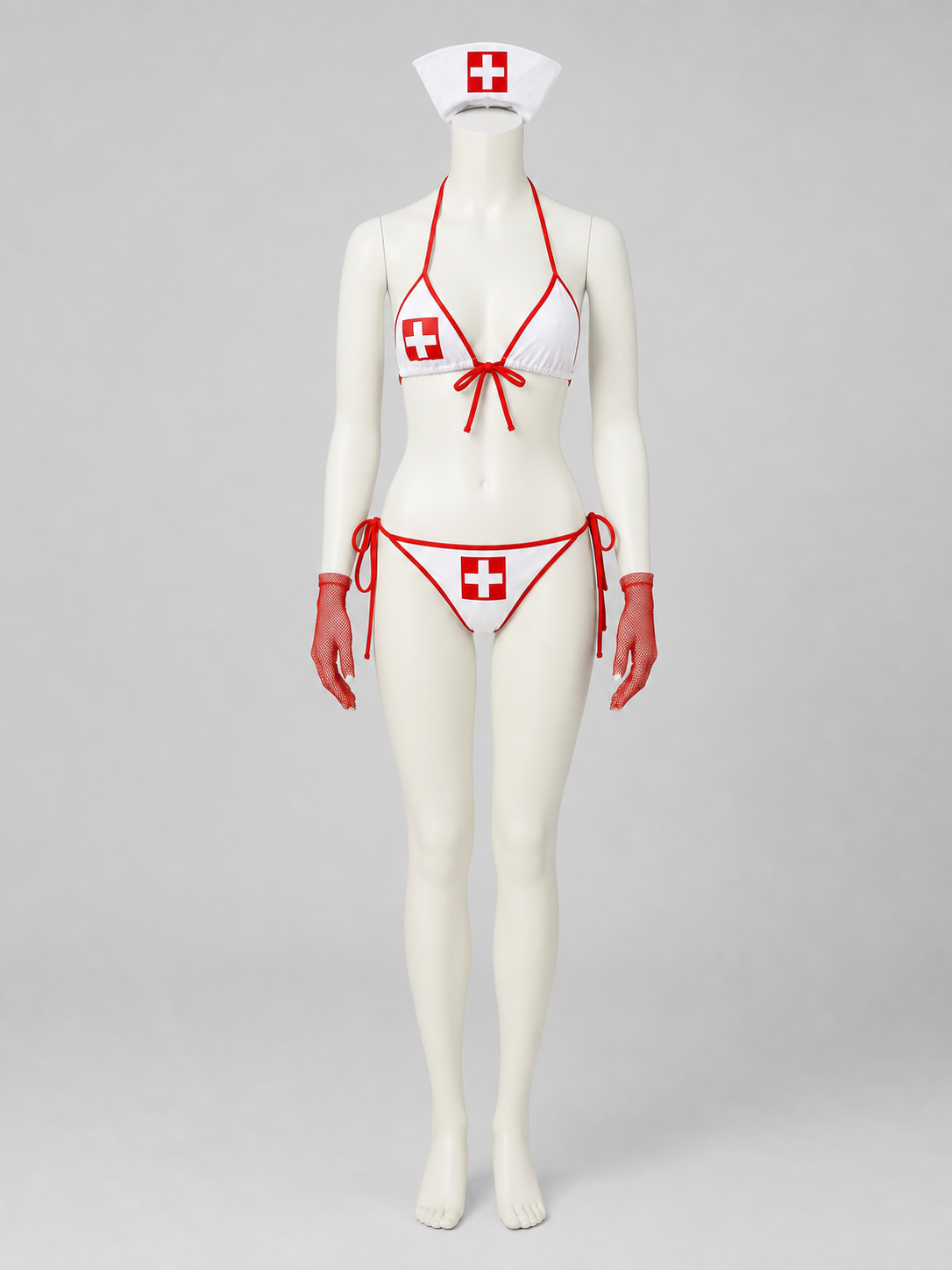 Nurse Cosplay Bikini Swimsuit with Cross side view