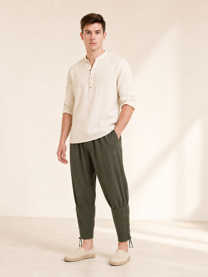 Men's Loose-Fit Pants with Drawstrings