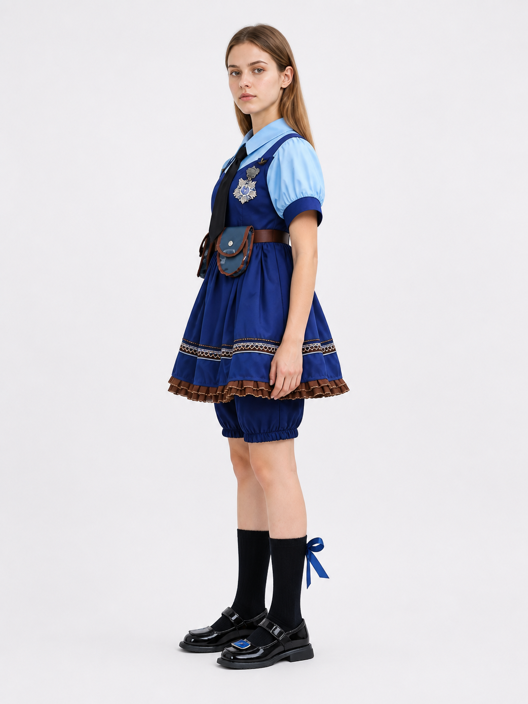 Police Uniform Dress Costume for Cosplay side view
