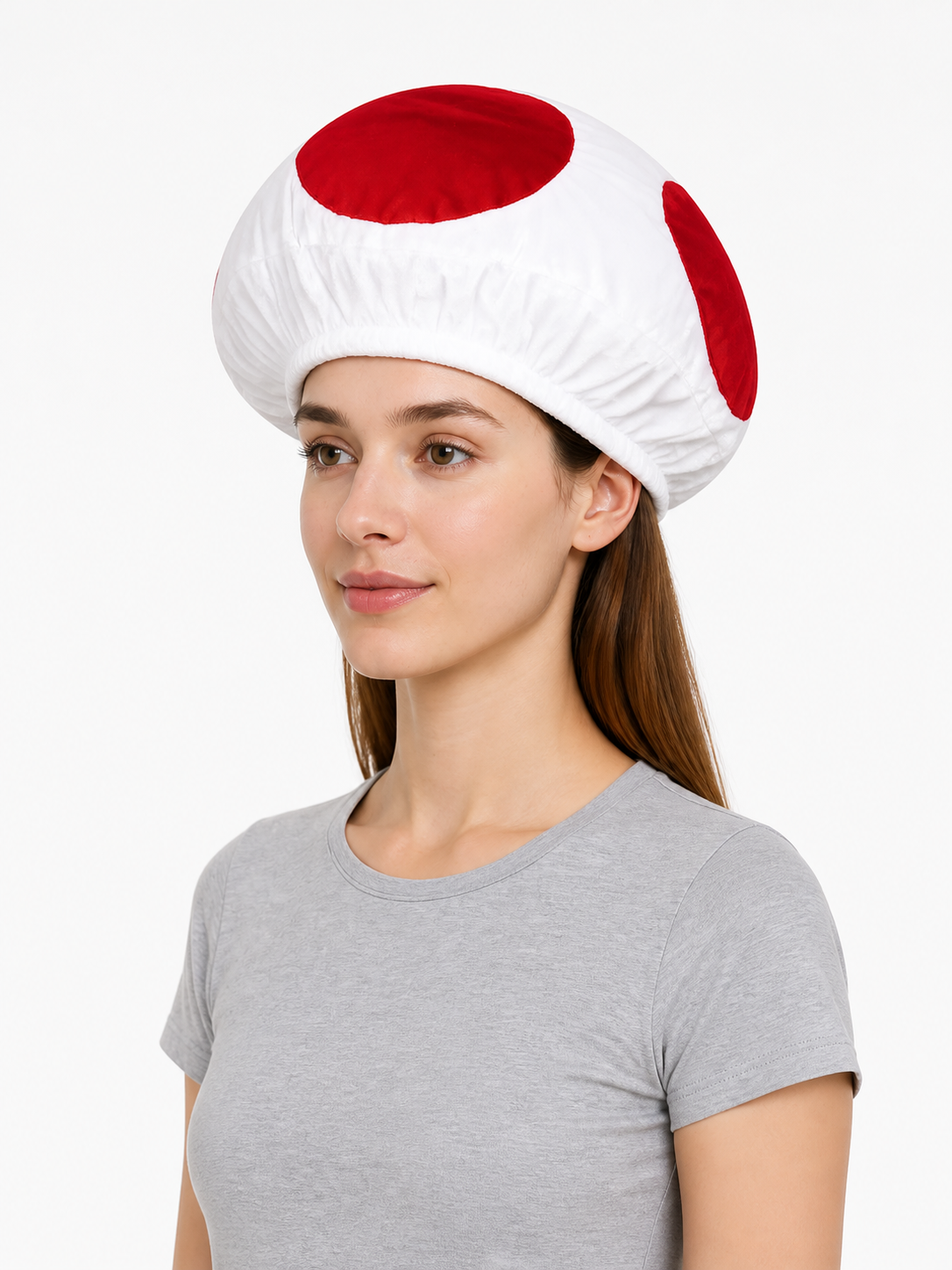 Red and White Mushroom Costume Hat side view