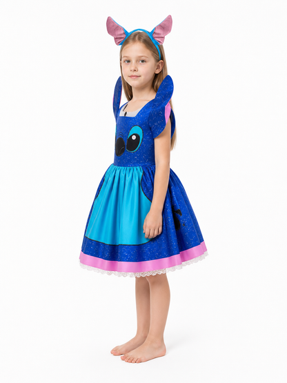 Stitch Halloween Carnival Dress with Headband side view