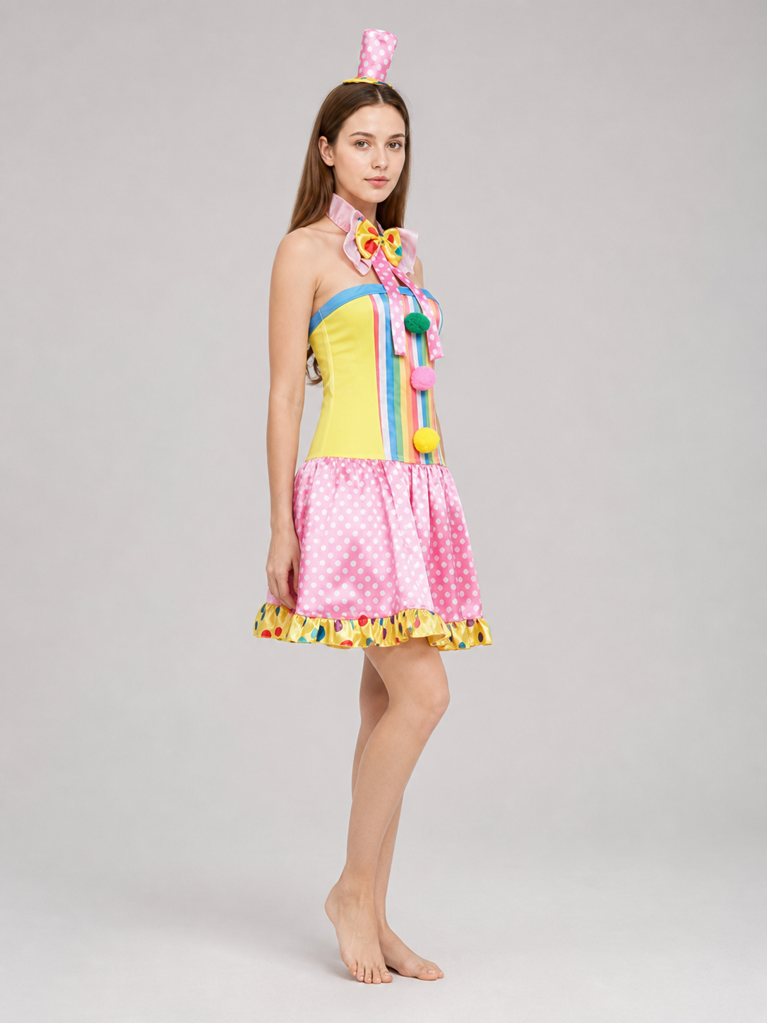 Bright Clown Costume Dress for Carnival and Stage