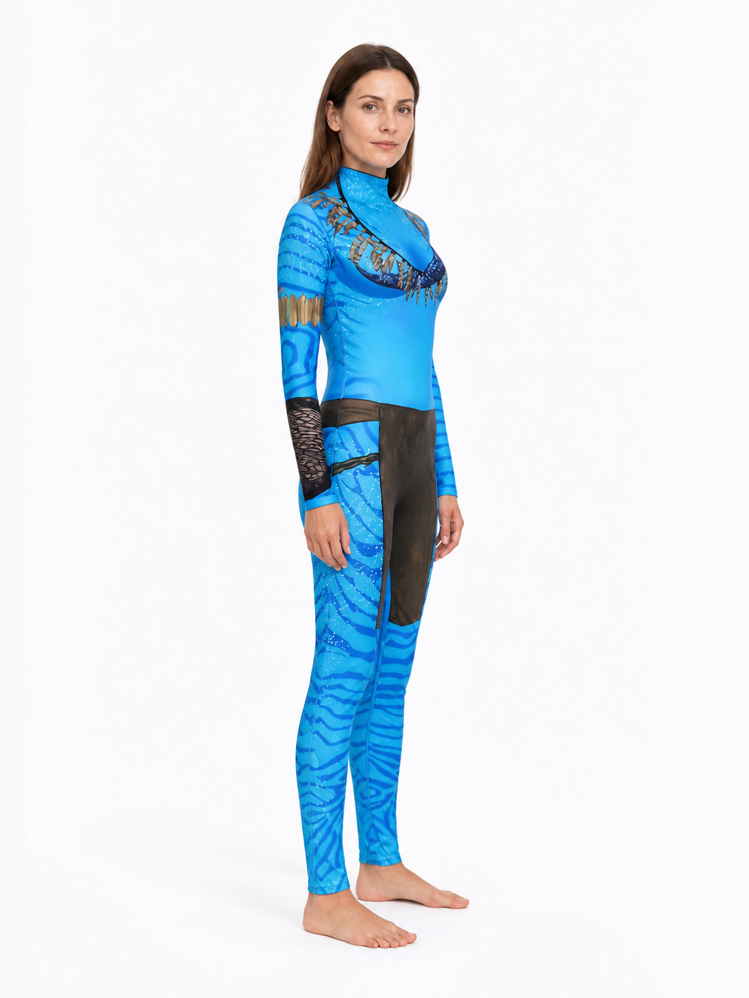 One-Piece Long-Sleeve Avatar Jumpsuit for Cosplay side view