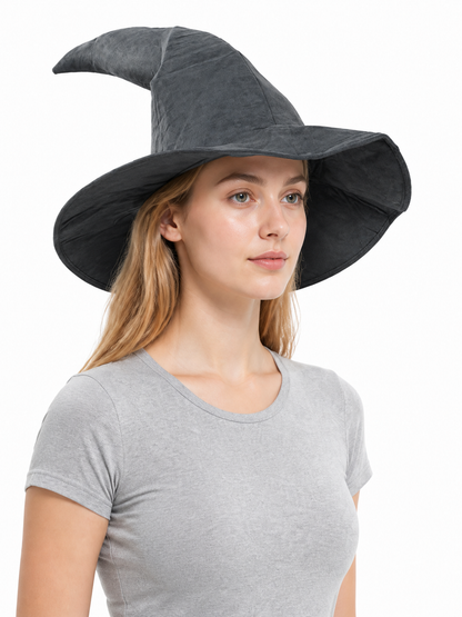 Wide-Brim Carnival Hat with Curved Top side view
