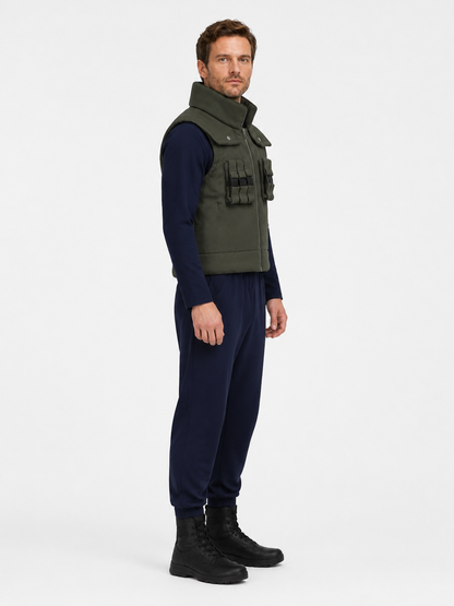 Green Tactical Vest with Pockets, Cosplay side view