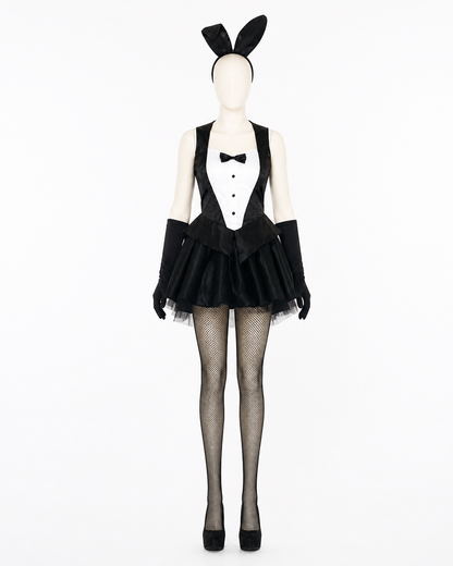 Black-and-White Rabbit Costume with a Full Skirt