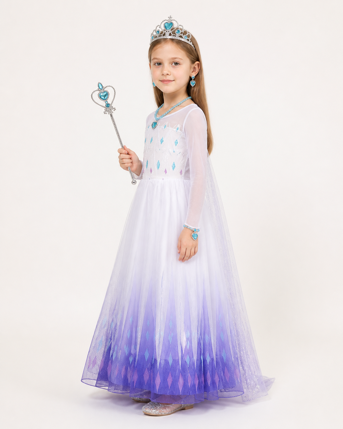Elsa Long-Sleeve Dress with a Full Skirt side view