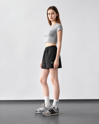 Relaxed-Fit Drawstring Shorts with an Elastic Waist side view