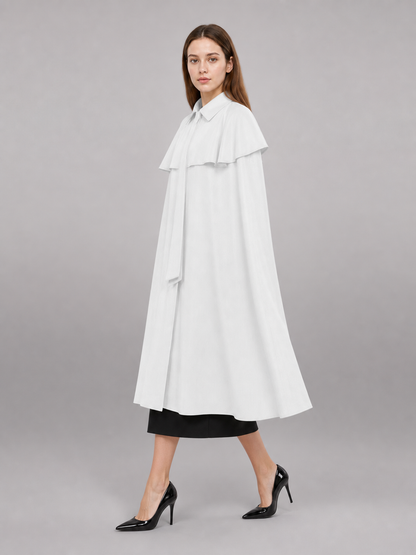 White Costume Dress with Collar and Short Sleeves