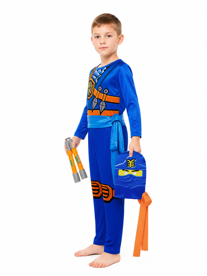 Ninja Jumpsuit with Mask for Parties side view