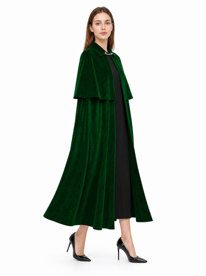 Dark Green Carnival Cloak for a Costume Look