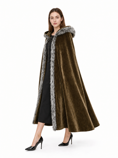 Brown Carnival Cloak with Hood
