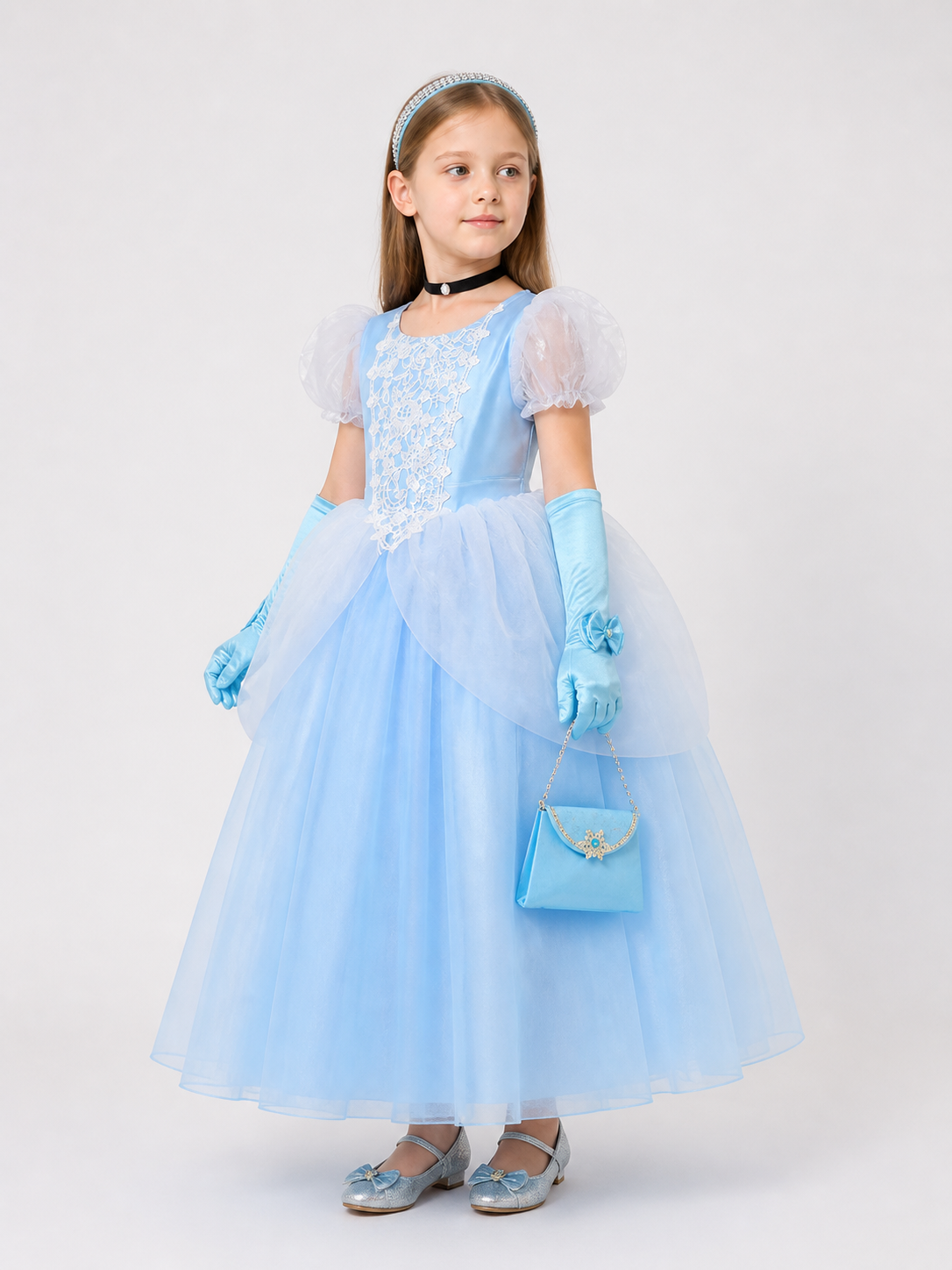Princess Carnival Costume with Full Skirt and Lace