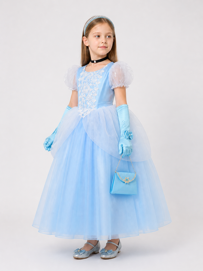 Princess Carnival Costume with Full Skirt and Lace