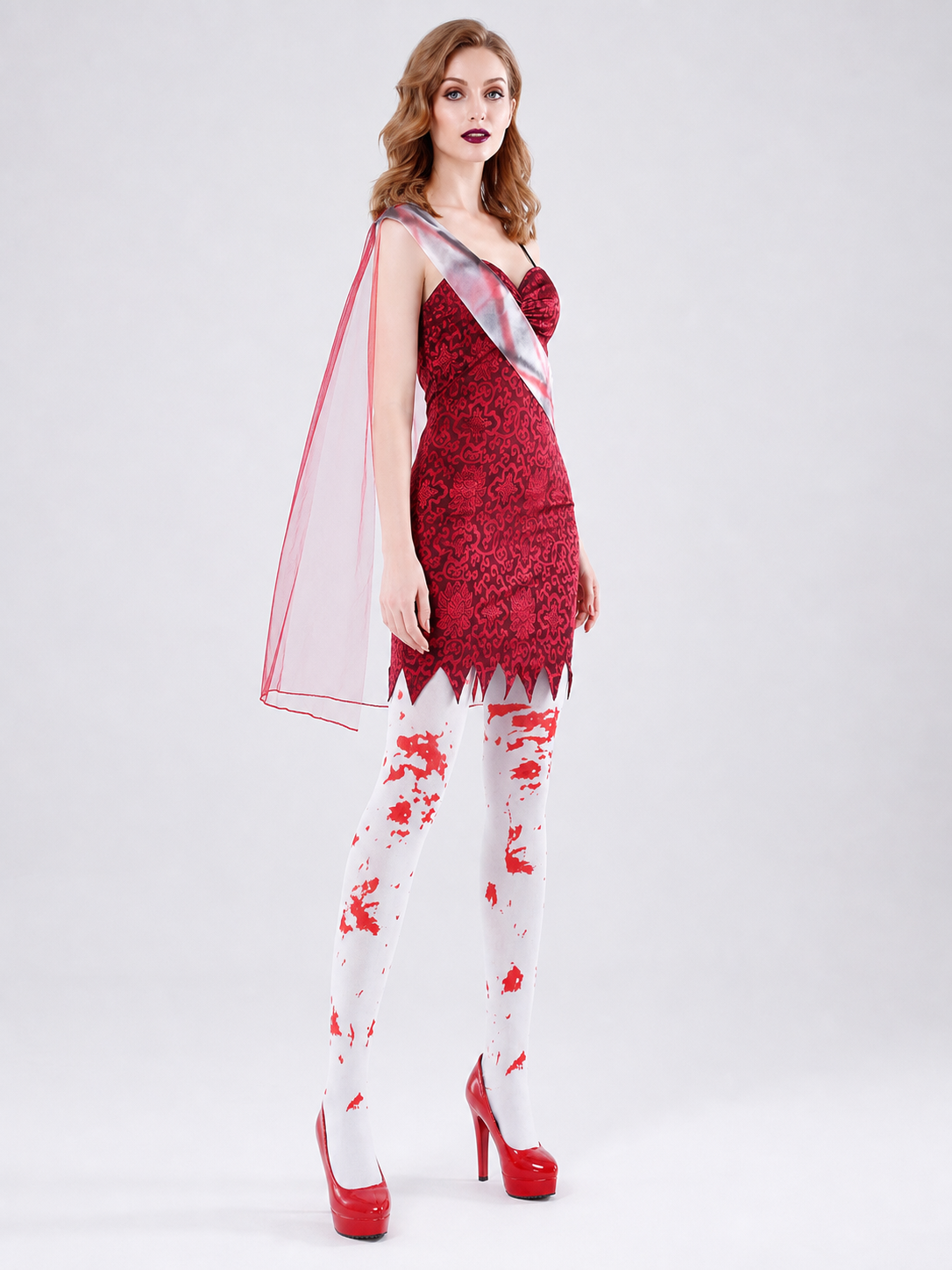 Vampire Costume with Dress and White Cape