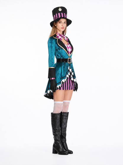 Magician Stage Costume with Asymmetrical Skirt side view