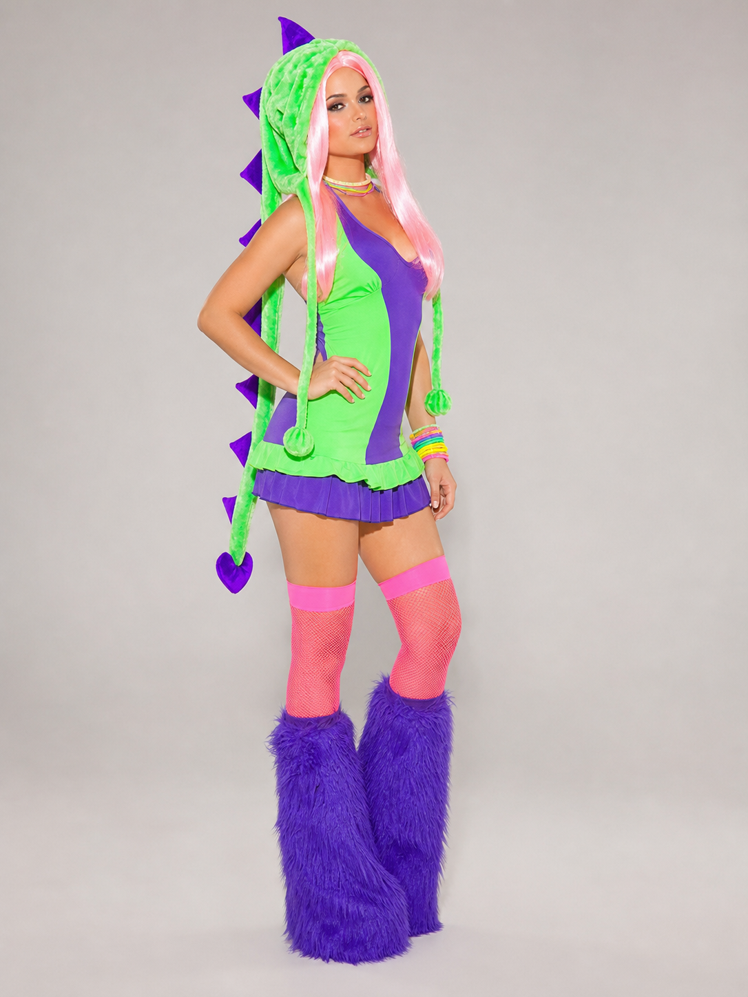 Halloween dinosaur costume, dress with tail