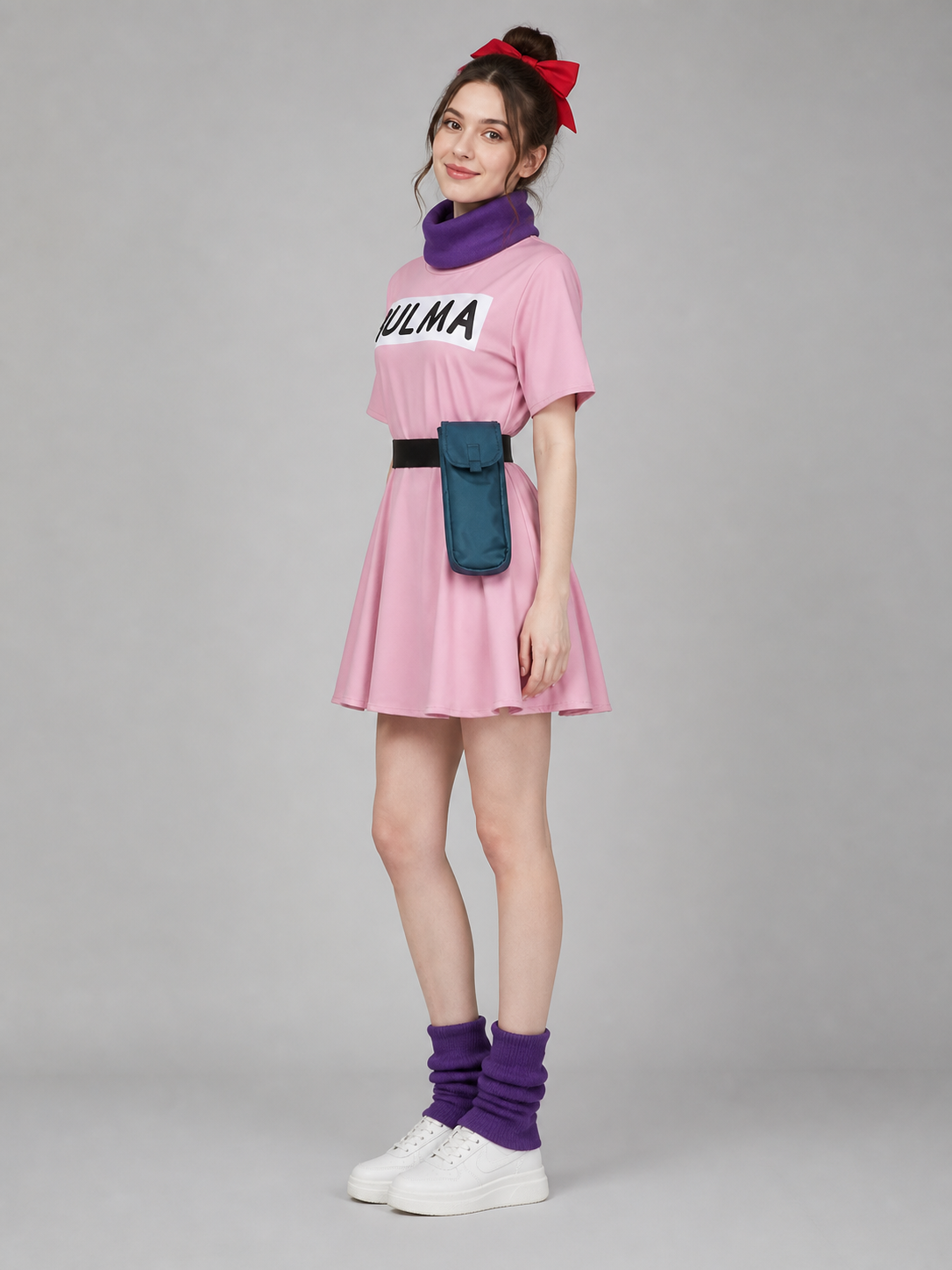 Bulma Dragon Ball Z Cosplay Costume, Pink Dress