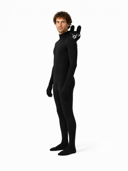 Rabbit Jumpsuit with Long Ears and Face side view