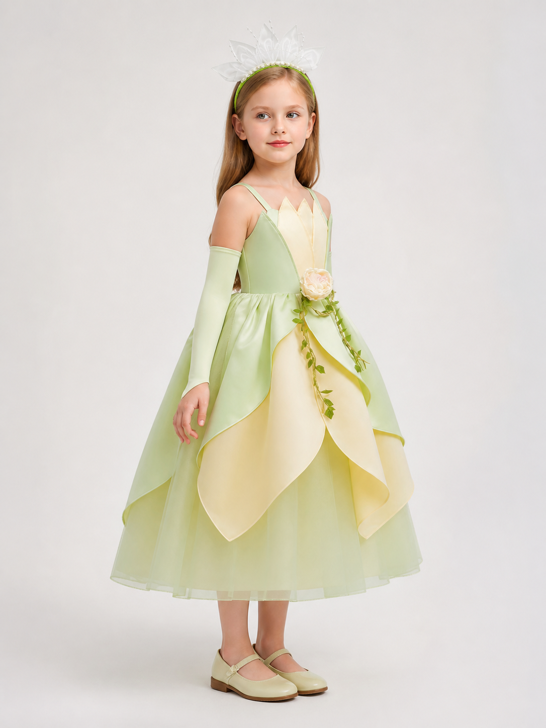 Light Green and Cream Halloween Carnival Costume side view