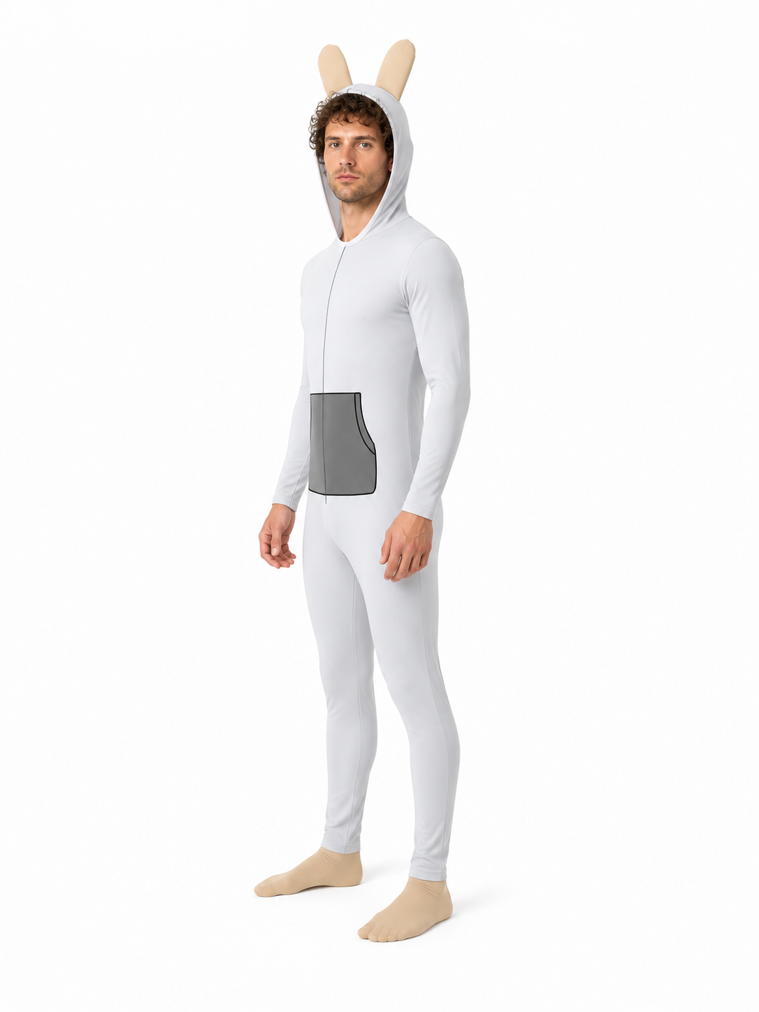 Hooded Bunny Jumpsuit with Long Ears side view